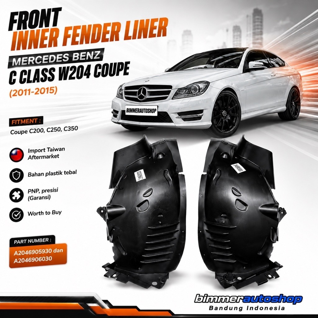 Front Inner Fender Liner Mercedes Benz C Class W204 Coupe (2011-2015)