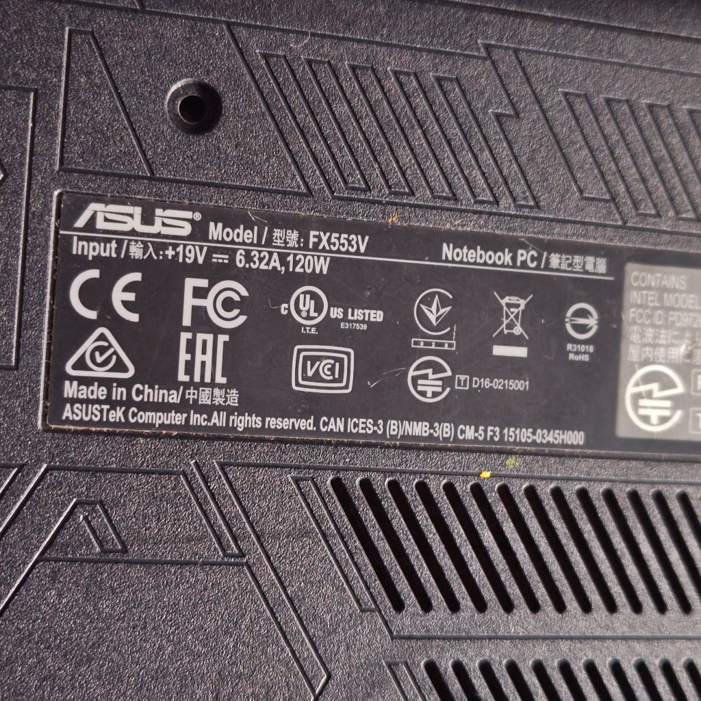 casing bawah laptop Asus ROG FX553VD