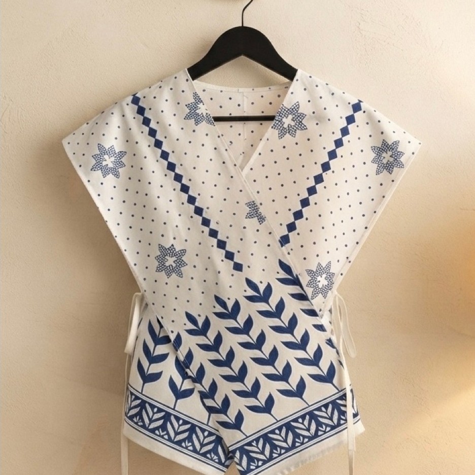 Vest Batik Biru Navy