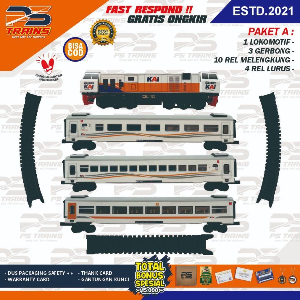 [NEW] [ MODE CHARGER SET ] RANGKAIAN MAINAN MINIATUR KERETA API CC206 EKSEKUTIF MILD STEEL 1