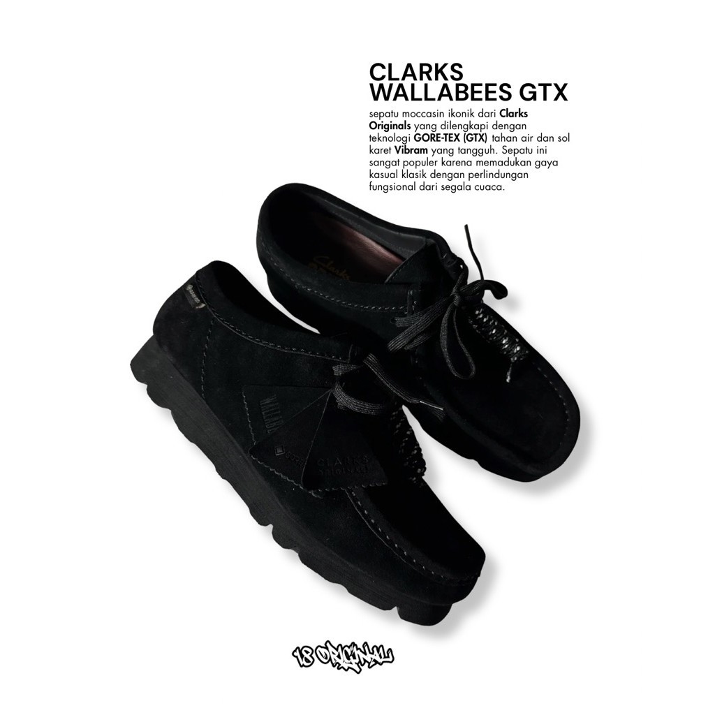 CLARKS WALLABEES GORE-TEX BLACK SUEDE ORIGINAL