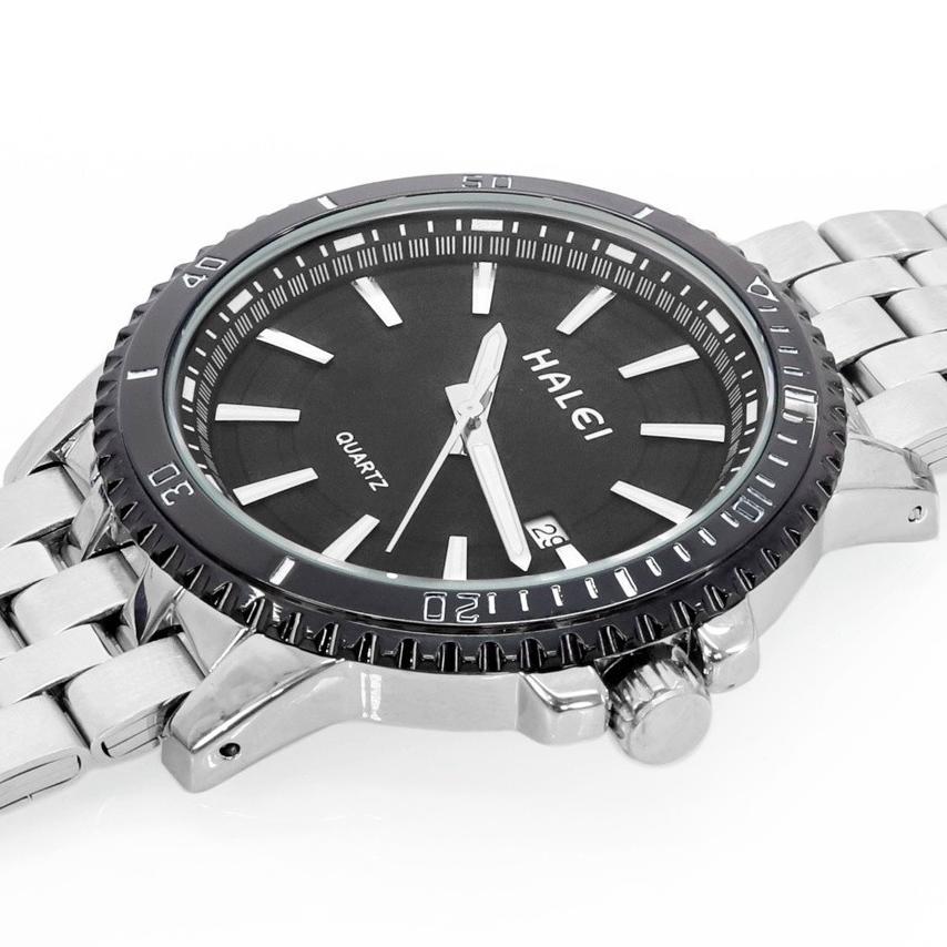 RECOMMENDED HALEI 8034M - JAM TANGAN BRANDED PRIA RANTAI STAINLESS MESIN SEIKO ANTI AIR GARANSI ORIG