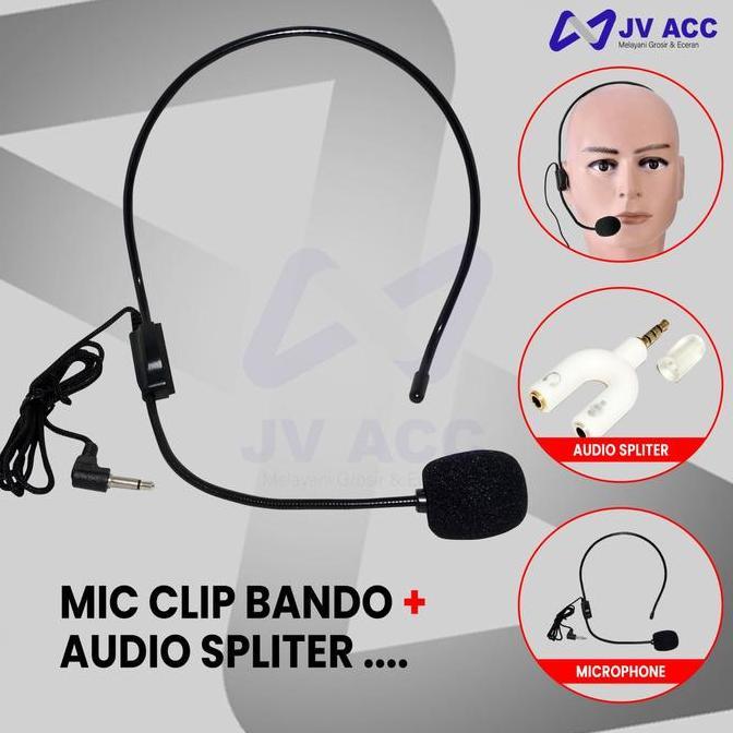 BANDO MICROPHONE MIC CLIP ON + AUDIO SPLITTER U LIVE TIKTOK YOUTUBE IG
