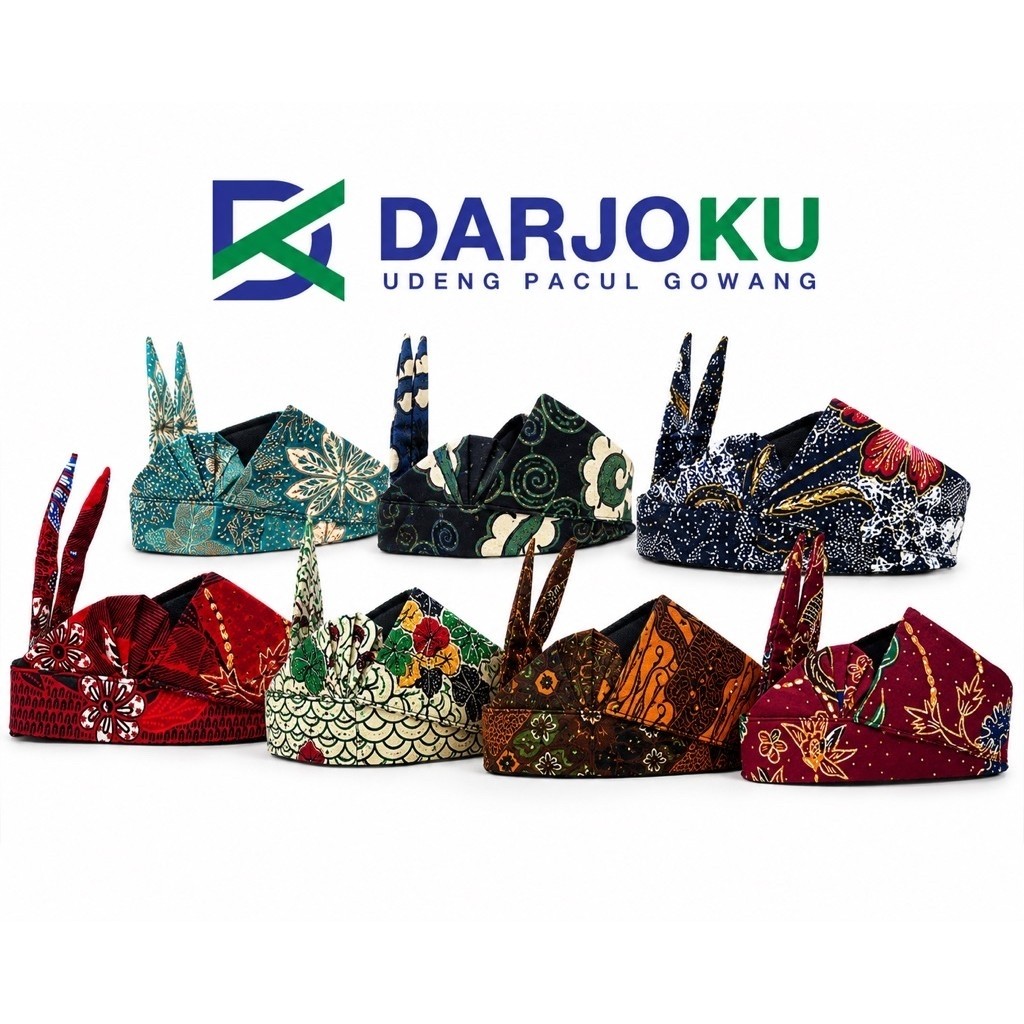 DARJOKU-Udeng Pacul Gowang Batik Print. Bisa Dilipat & Dicuci