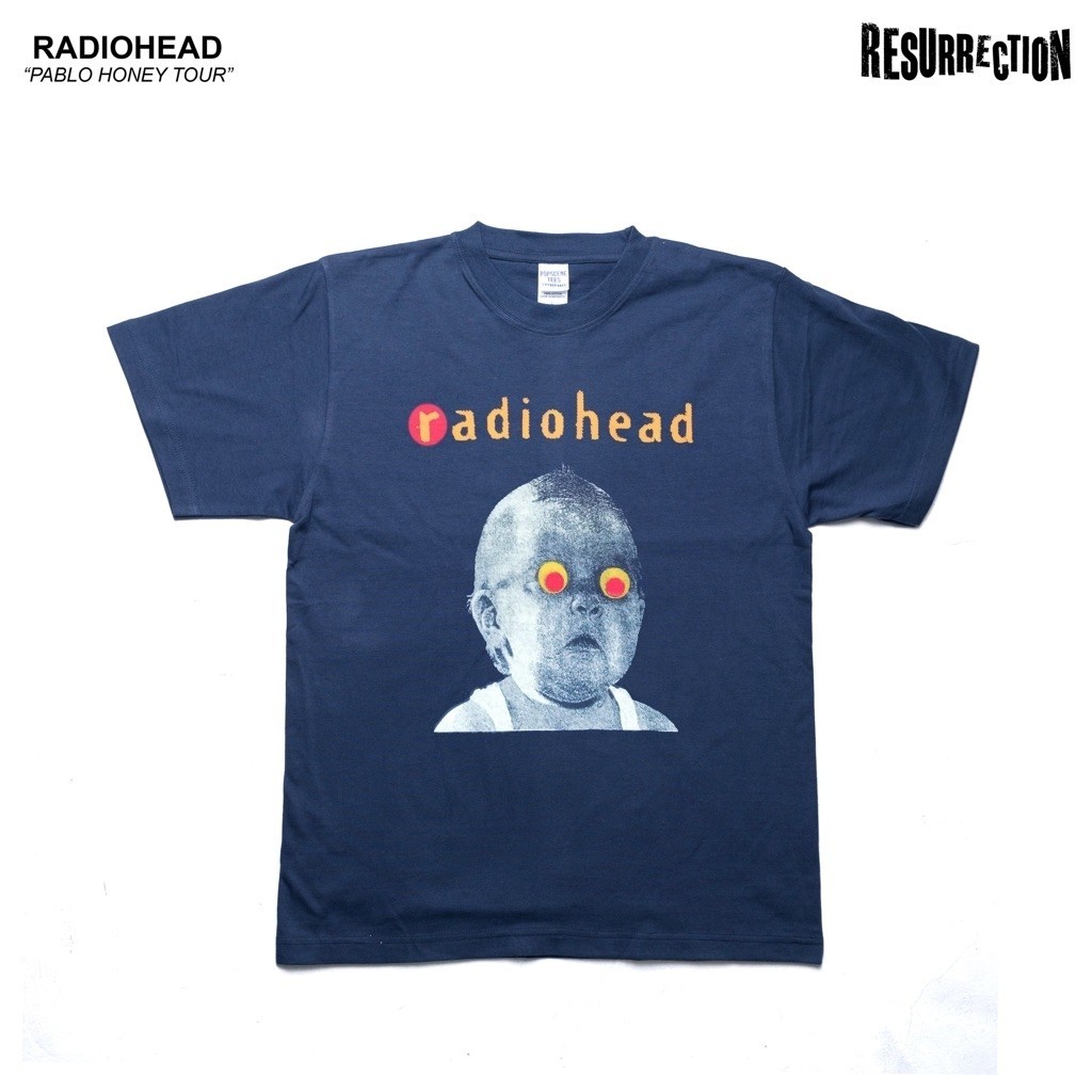 KAOS RADIOHEAD PABLO HONEY TOUR T-SHIRT NAVY | BAJU BAND RESURRECTION