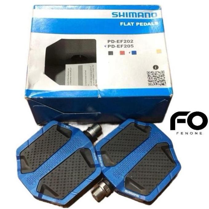PEDAL SEPEDA SHIMANO PD-EF205 BLUE PEDAL FLAT / PEDAL SHIMANO BLUE BIRU FLAT MTB