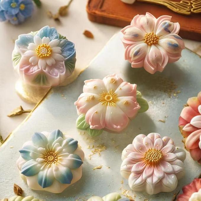REGENLY Cetakan Silikon Bunga Sakura Cetakan Bunga Puding Kecil Bunga Puding Jeli Estetika