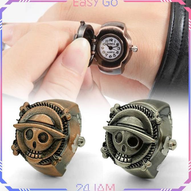 REGENLY Cincin Jam Tangan Jari Jari Jam Cincin Bentuk Tengkorak Jam Cicin Jam Bentuk Cincin Jam Tang