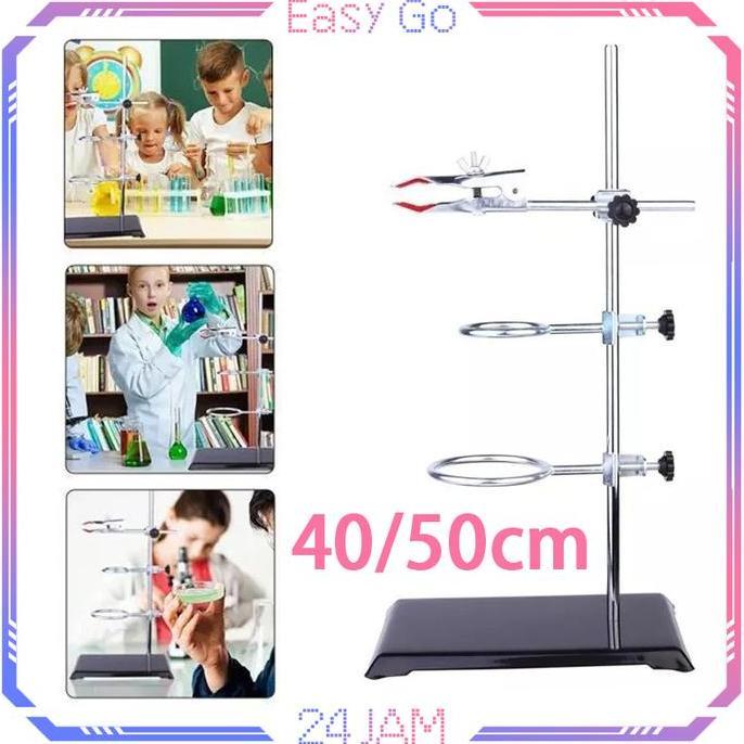 REGENLY Statif Laboratorium Full Set Tiang Statif Dan Klemtiang Statif Batang Statif Ring Klem Stati