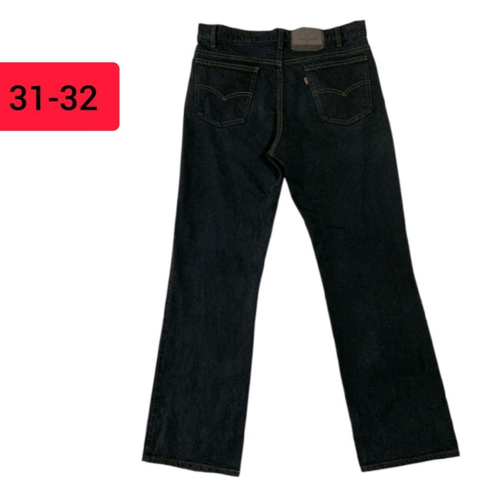 Celana panjang jeans LEVIS 517 Vintage 90s Orange Tab Overdyed Black Made in USA ( size 31-32 )