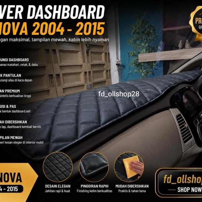 Dashboard Cover Kulit Sintetis Mobil Innova Tahun 2004-2015- Aksesoris Car