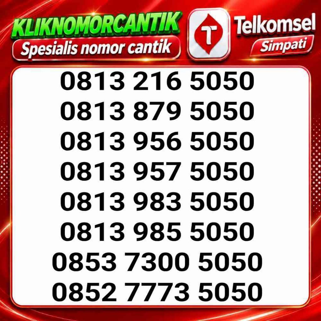 Nomor Cantik Simpati support 5G Telkomsel 5050 prabayar 2