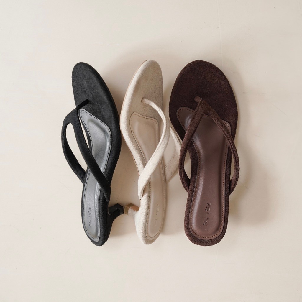 FALVERE - Gigi Thong Heels | Thong Heels 3cm | Sendal Thong Heels Wanita