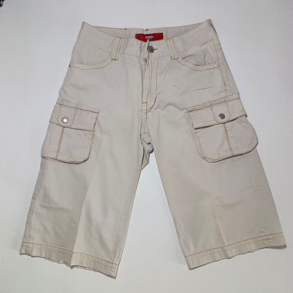 celana pendek EVISU genes cargo cream size 30-31 big logo