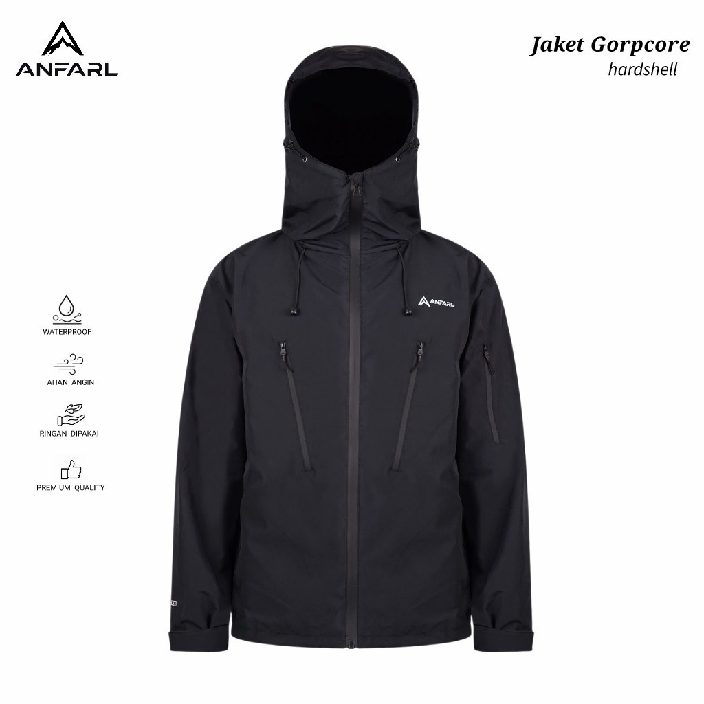 Anfarl Jaket Parasut Gorpcore Hardshell Gunung Outdoor Pria Wanita Unisex Original - Jaket Outdoor G