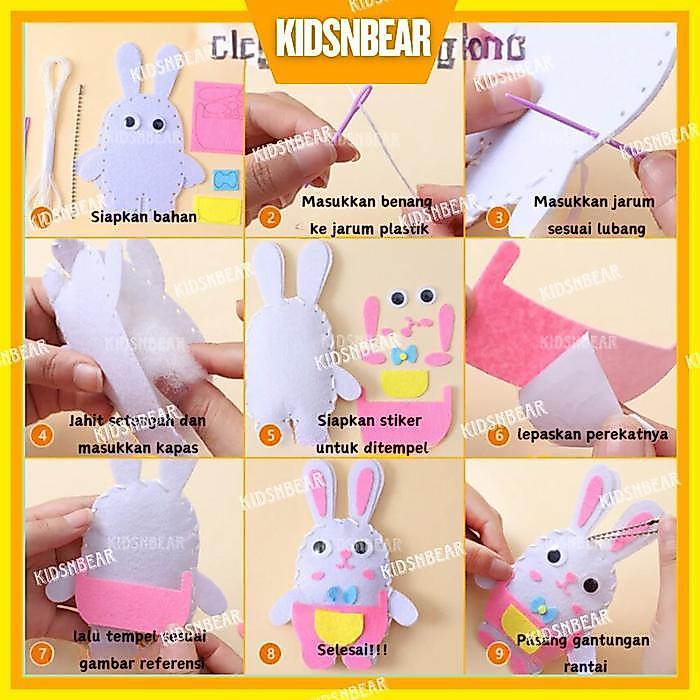 Diy Gantungan Kunci - Diy Keychain - Gantungan Tas Boneka - Diy Boneka Flanel Set - Kerajinan Boneka