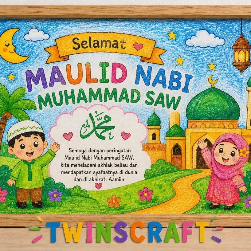 Poster Pawai Maulid Nabi 2026 Banyak Tema Free Nama