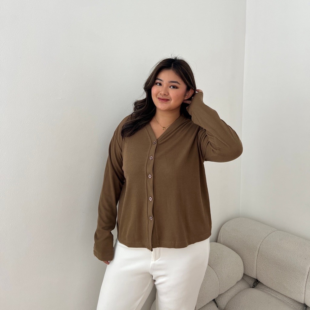 Yena Cardigan - Kardigan Lengan Panjang - Kardigan Knit Lengan Panjang - Kardigan V Neck Lengan Panj
