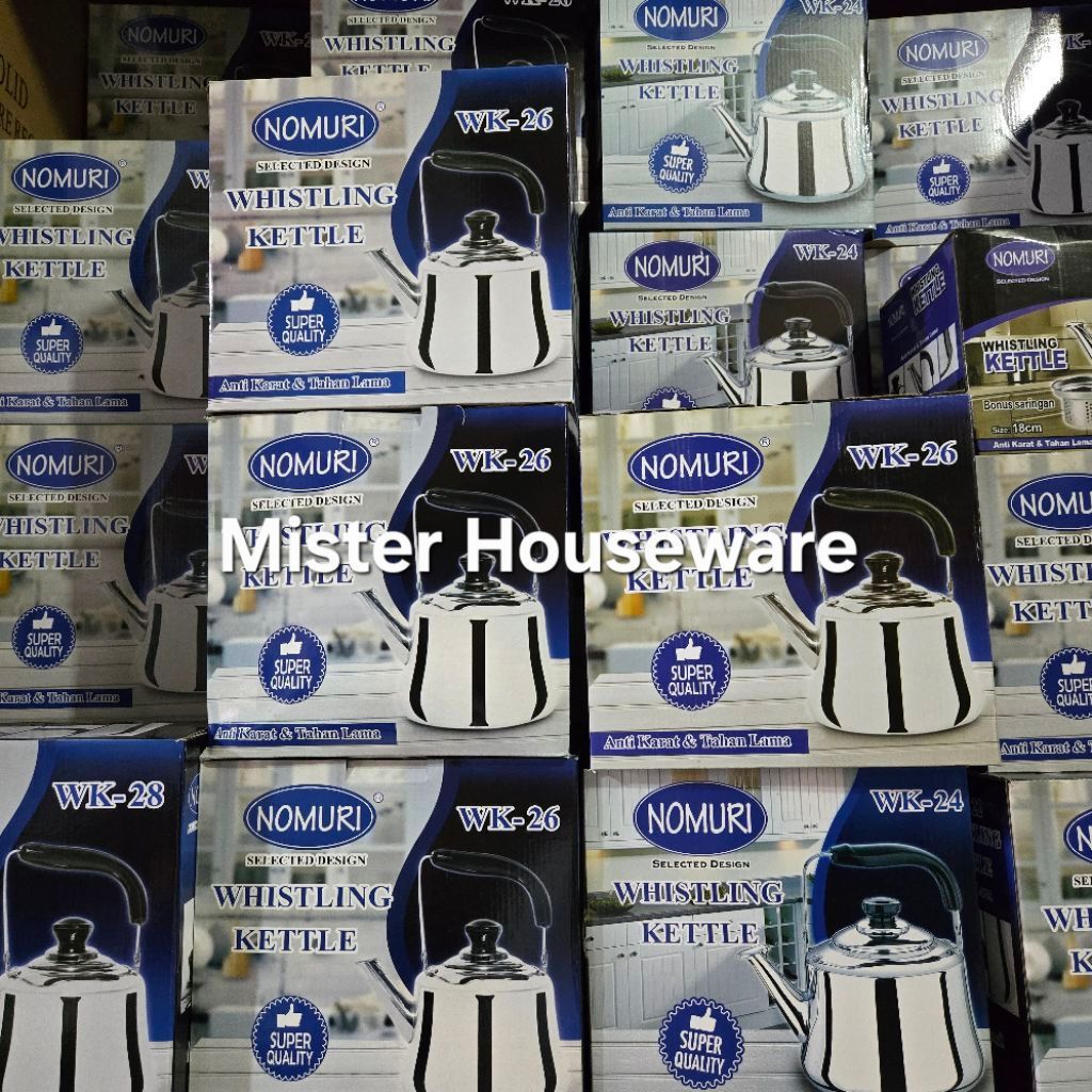 Ceret Stainless Masak Bisa Bersiul Teko Stainless Kompor Induksi & Gas Awet Kokoh Nomuri