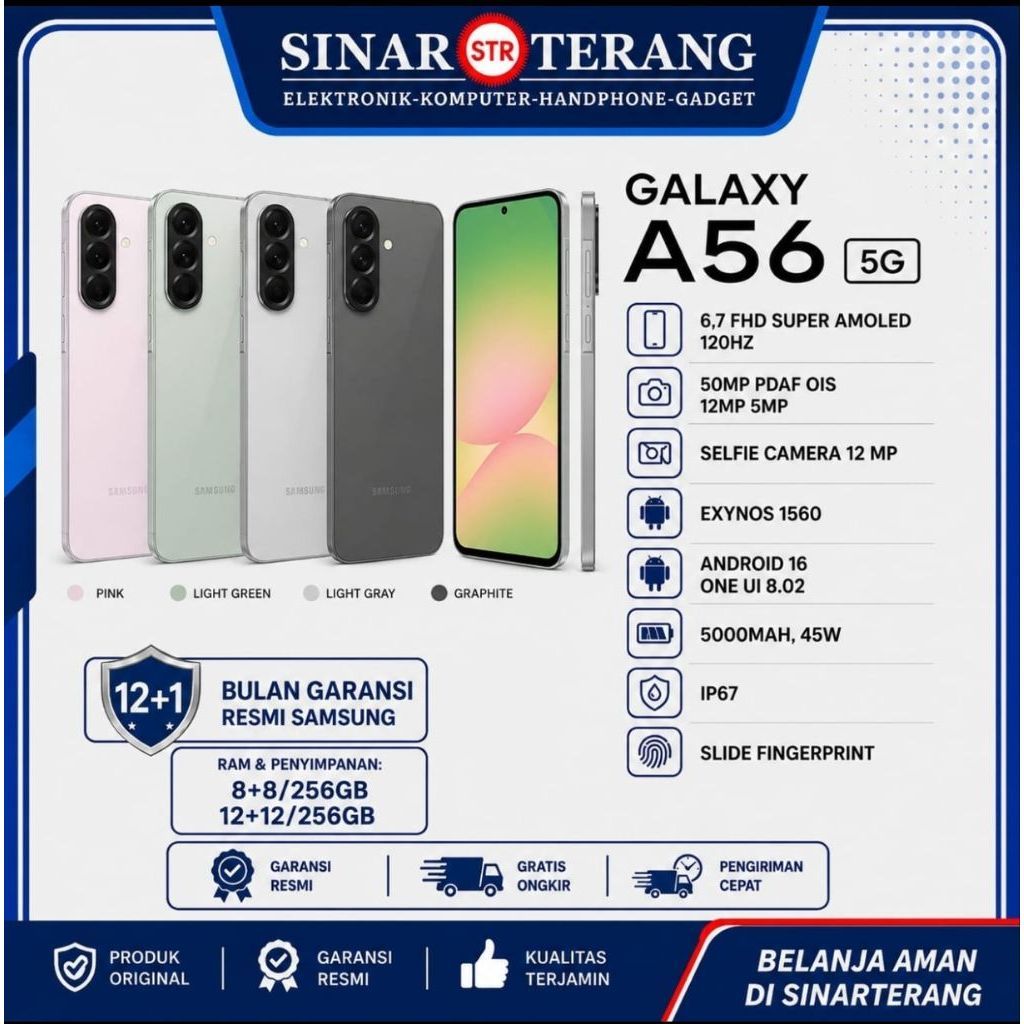 HP SAMSUNG GALAXY A56 5G RAM 8/256GB 12/256GB RESMI SAMSUNG INDONESIA