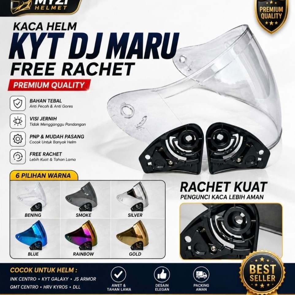 Visor Helm KYT Dj Maru Free Rachet - Kaca Helm KYT Dj Maru Free Rachet