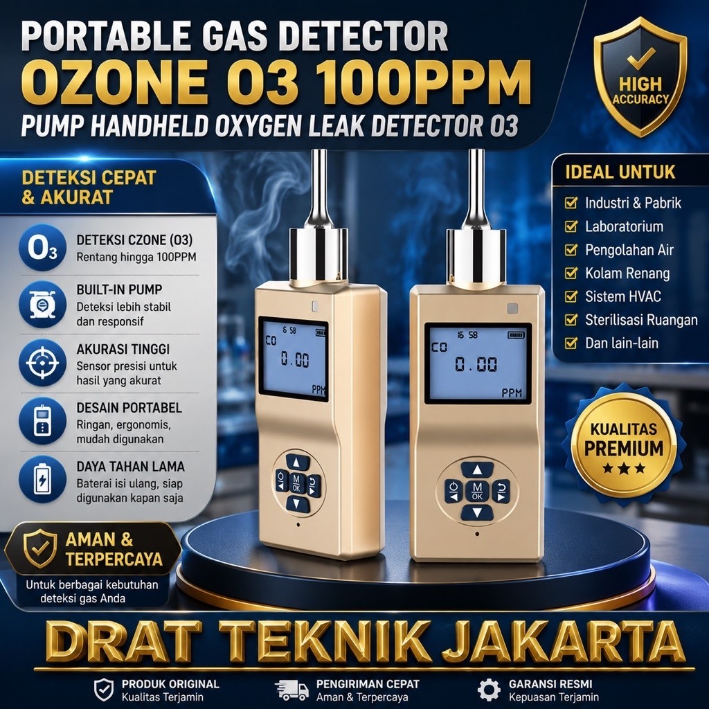 Portable Gas Detector Ozone O3 100ppm Pump Handheld Oxygen Leak Detector Ozon O3
