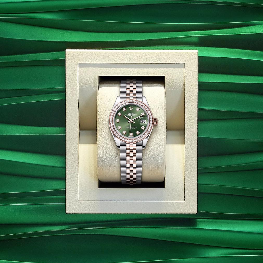 original 100% aslioriginal jam tangan rolex lady datejust m279381rbr-0007 18k rose gold diamond date