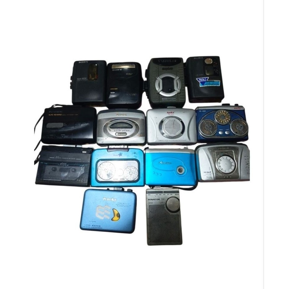 Paket/Satuan Pemutar Kaset Pita Walkman Jadul Vintage – Kondisi Display / Servis / Bahan Part Sony S