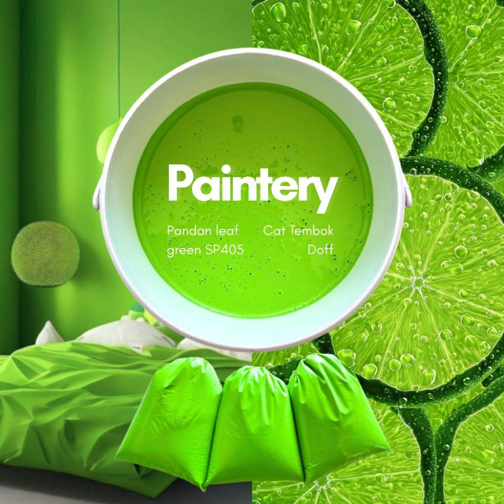 (1kg) Cat Tembok Doff Warna Hijau Pandan By Paintery