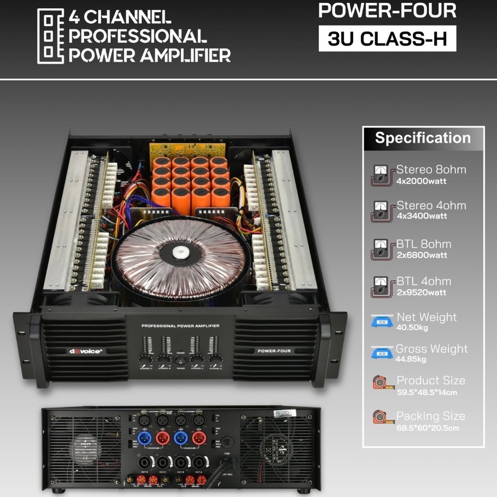 Power Amplifier DB Voice Power Four Class H Original