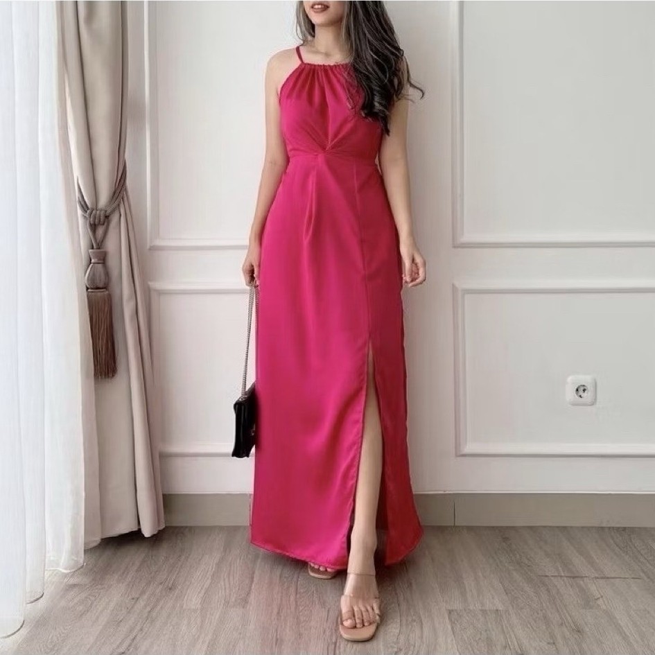LONG DRESS PESTA PANJANG KOREA SIMPLE / DRESS PANTAI / DRESS KOREA / DRESS SIMPLE POLOS PREMIUMESTA