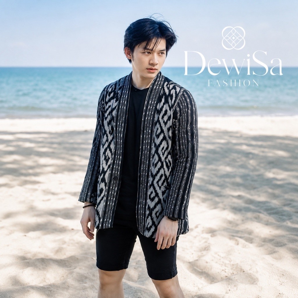 [TENUN ETNIK] Kimono Tenun Pria Outer Tenun Atasan Pria Kemeja