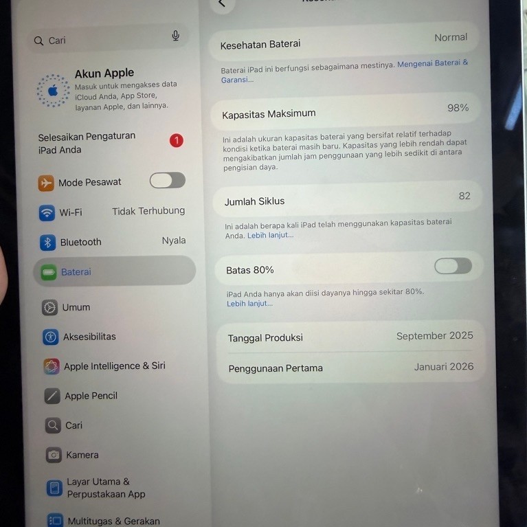 Ipad Air M3 11" 256GB wifi only second ex garansi resmi