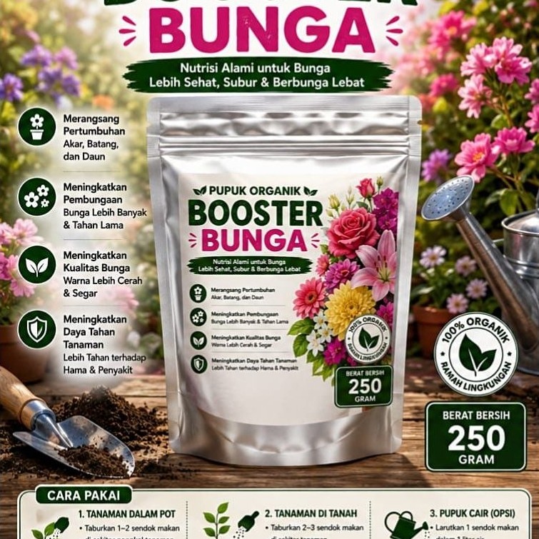 pupuk PelebaT bunga . 250g. untuk semua bunga/pupuk bunga Bougenville/pupuk tanaman hias