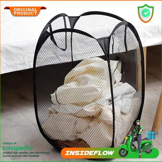 Bikarim.olshop - Laundry Bag Lipat Kantong Tempat Keranjang Baju Cucian Pakaian Kotor Bekas 30cm