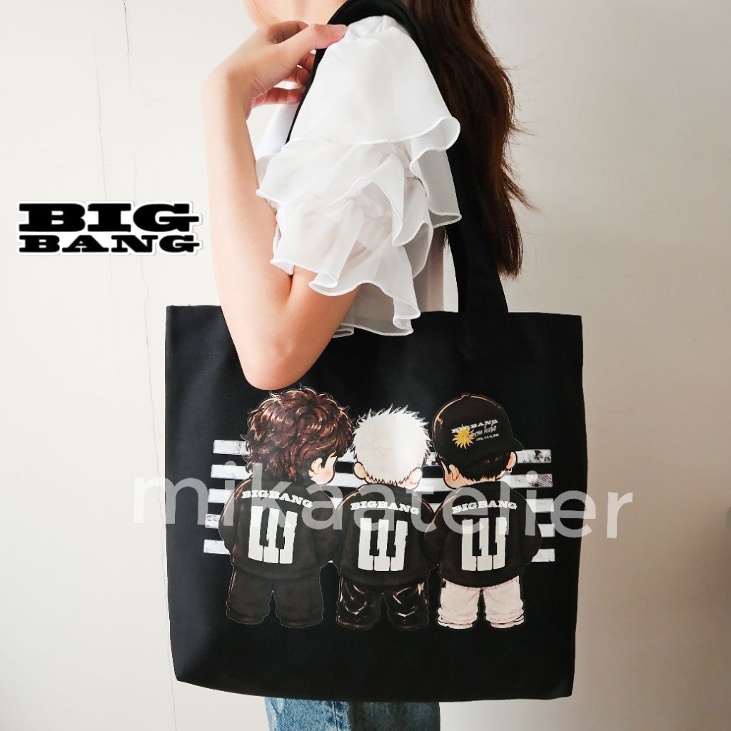 ToteBag BIGBANG, Totebag Kanvas BIGBANG Chibi, Tas BIGBANG World Tour