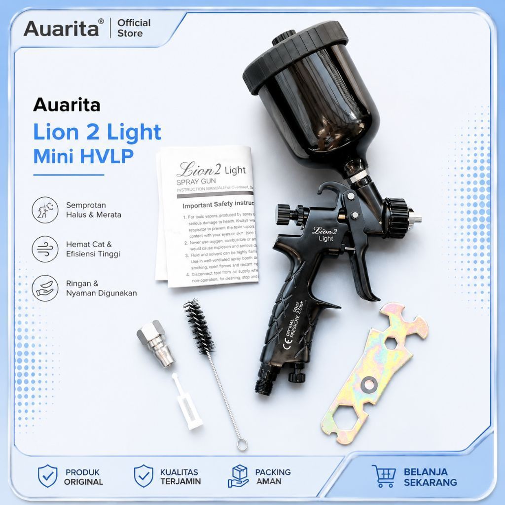 Spray Gun Auarita Lion 2 HVLP 1.3mm Cup 600ml