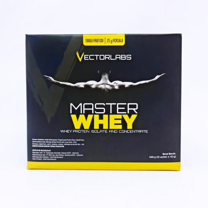 Ayodiet- Master Whey Vectorlabs 12 Sachet 1 Box Kotak Saset Sachets Protein Concentrate Isolate 3 10