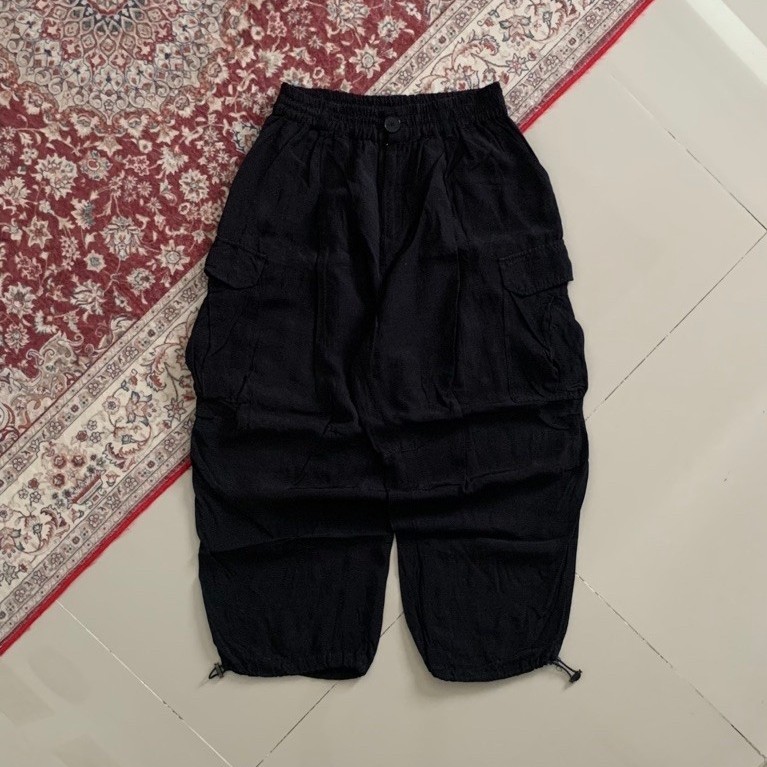 Zara Linen Superwide Cargo Balloon Pants