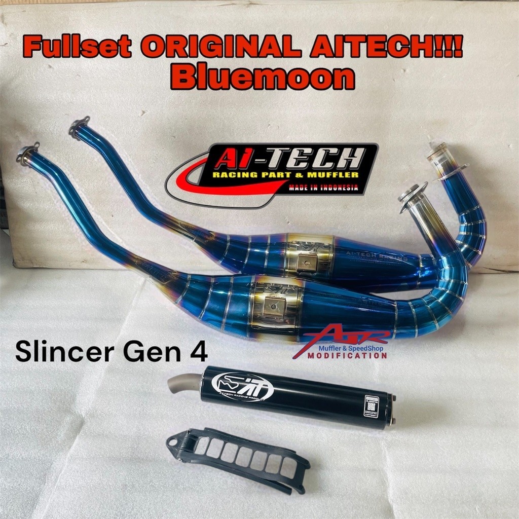 Knalpot Racing ORIGINAL AITECH Cobra & Non Cobra Standar Bluemoon Rainbow New Model Kawasaki Ninja R