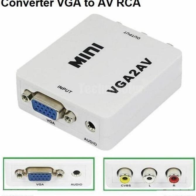 Converter Vga To Av / Vga To Rca / Converter Vga To Rca Box Biru