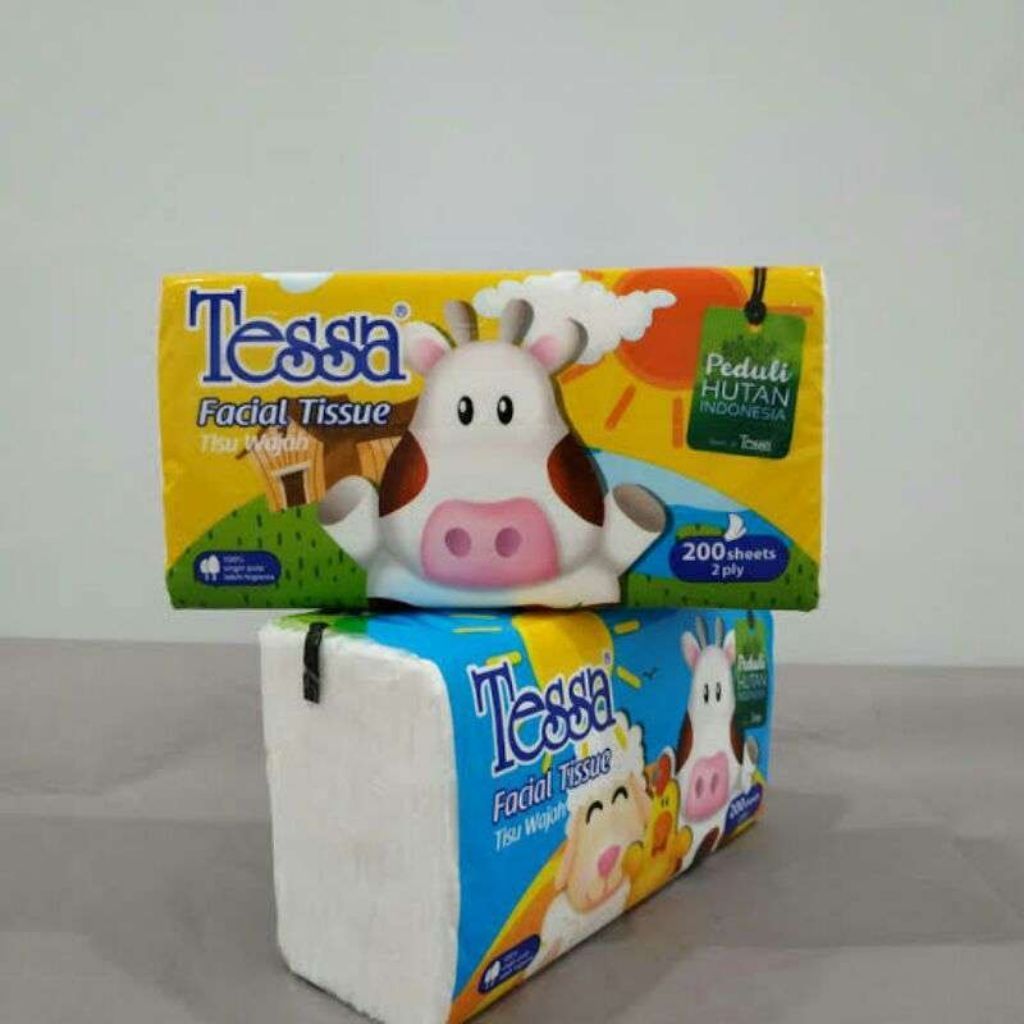 Tessa Tisu Wajah / Tisu Tessa 200 sheets 2 ply/ Tisu lembut / Tisu Tessa Tisu Wajah 200 Lembar 2 Ply
