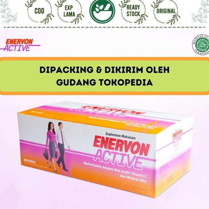 Farmamax- 1 Box Enervon Active Strip Isi 25 Enervon C Active 100 Tablet Vitamin