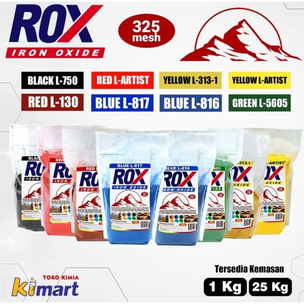 ROX iron oxide mesh 325 pigmen pewarna Iron oxide powder 1kg