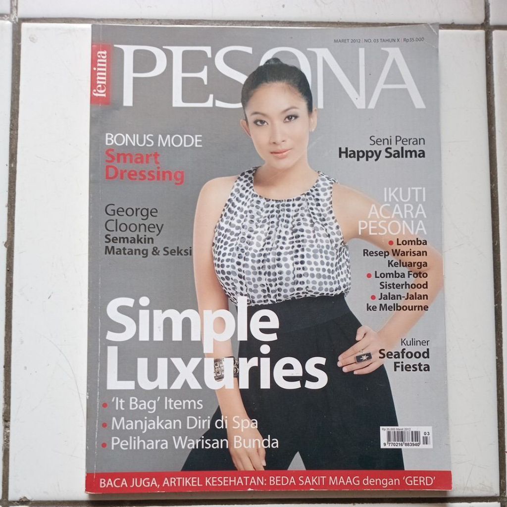 MAJALAH FEMINA PESONA edisi Maret 2012 (bekas)