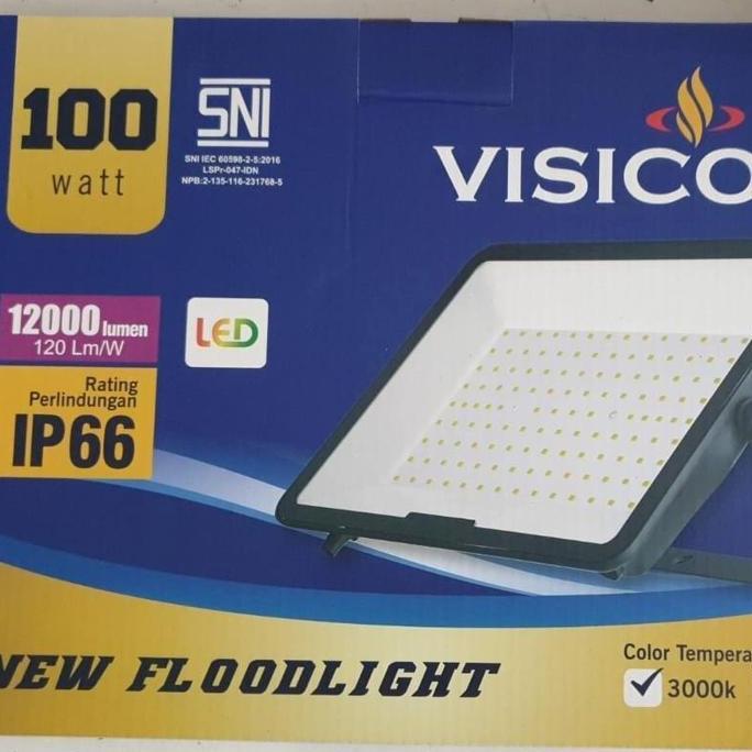 Lampu Flood Light LED 100W 100 W 100 Watt Sorot Visicom Floodlight Putih 6500K / Kuning 3000K