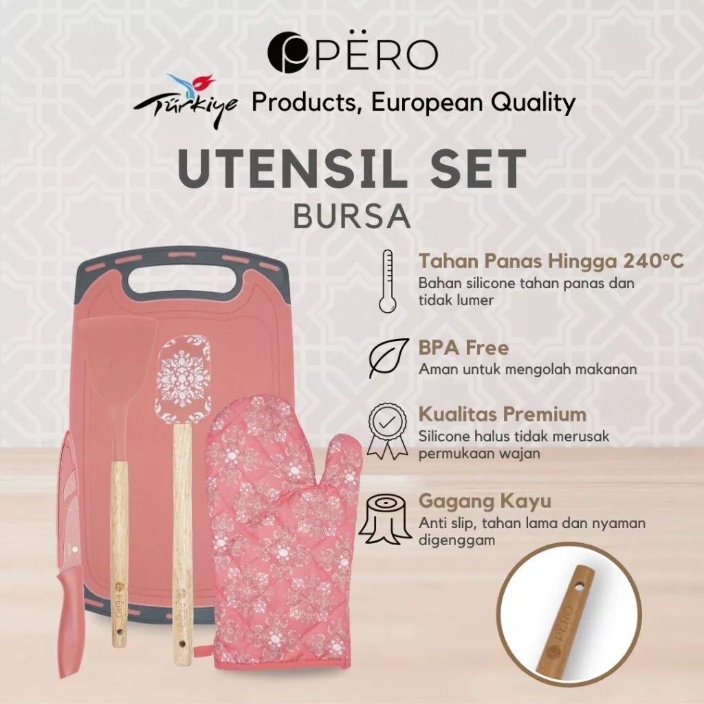 [Promo Best Deal] Pero Pisau Set 5 Lengkap - Cooking Utensil / Pisau Set Lengkap / Pisau Mpasi Lengk
