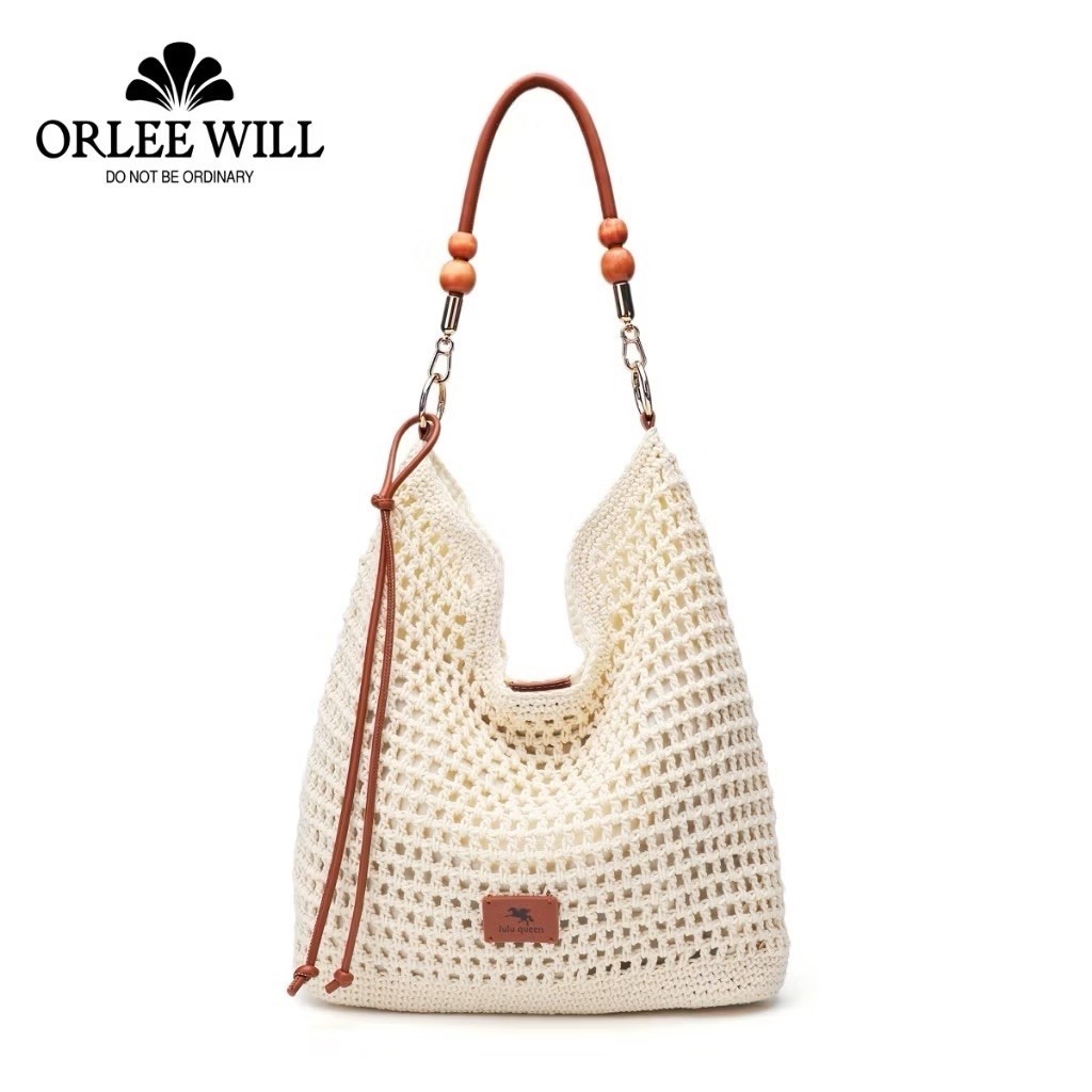 new orlee will tas slempang rajut cream