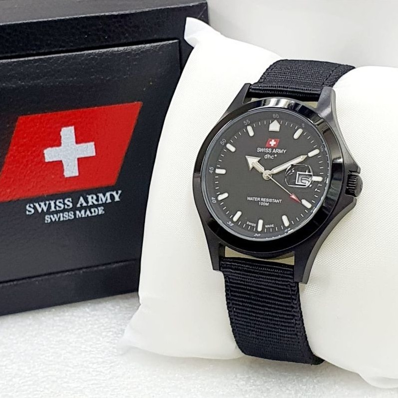 Jam Tangan Militer Swiss SA 1880 Original Canvas Analog Tggl Aktif Water Resistance 3 ATM Tahan air