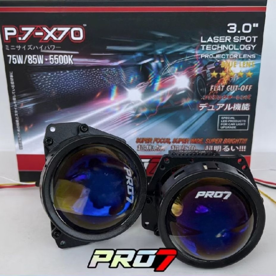 BEST SELLER LED Mobil PRO7 P7-X70 3.0 Inch Laser Spot Technology 75W/85W 5500K Blue Lens